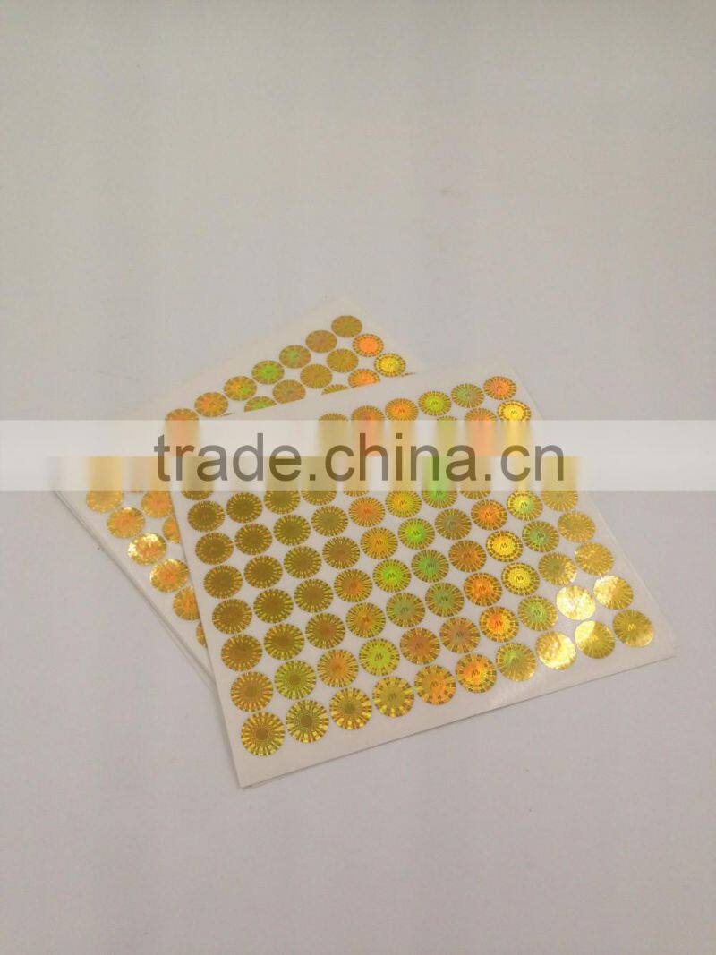 Anti counterfeiting 3D holographic laser Security sticker