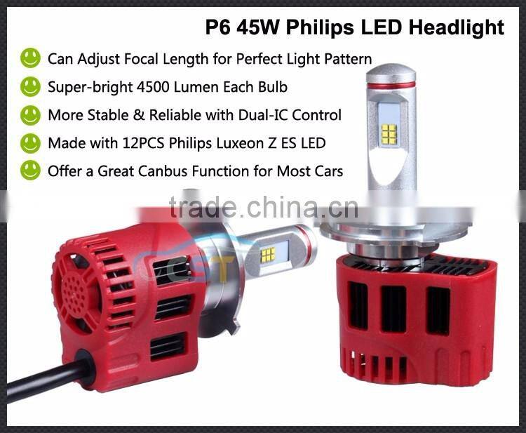 High quality fan design 9600LM super bright 12V 24V led motorcycle headlight