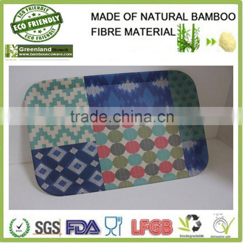 colorful biodegradable bamboo fiber fast food tray