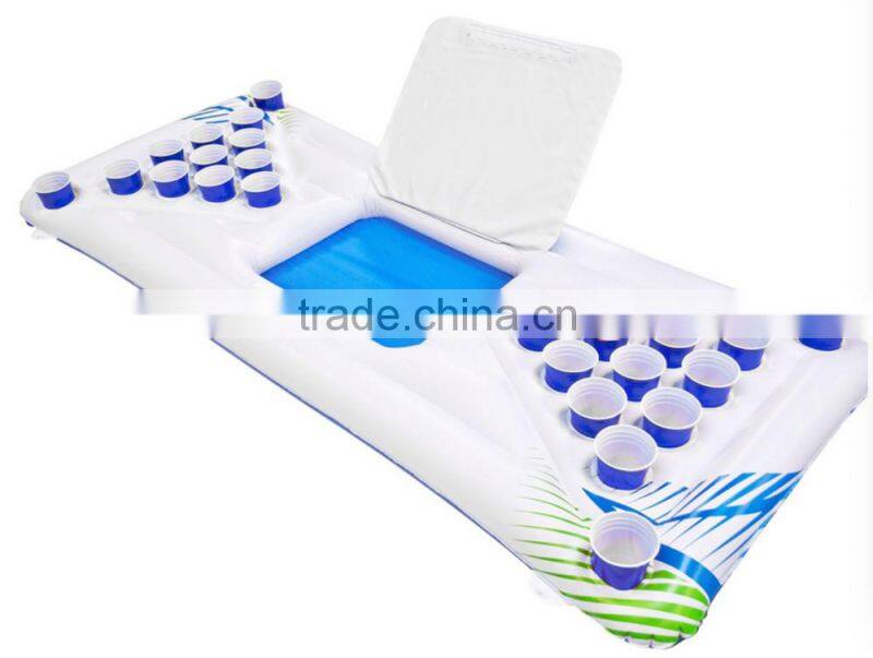 Hot sell Floating Inflatable hanging PVC Beer Pong Table for pool Drinking game