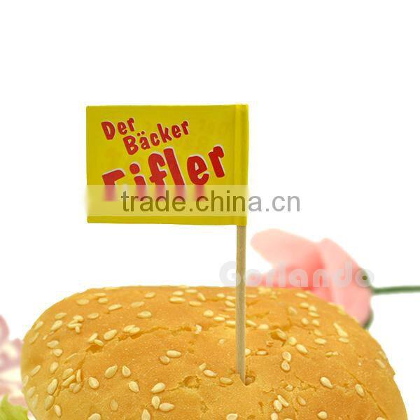 Design promotional wood national topper flag toothpick