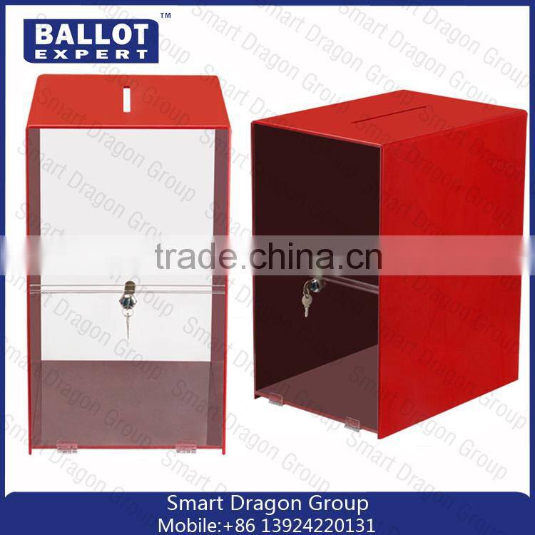 Rectangle Clear Acrylic Vote Box Whith Lock/ High Quality Rectangle Clear Acrylic Vote Box Whith Lock