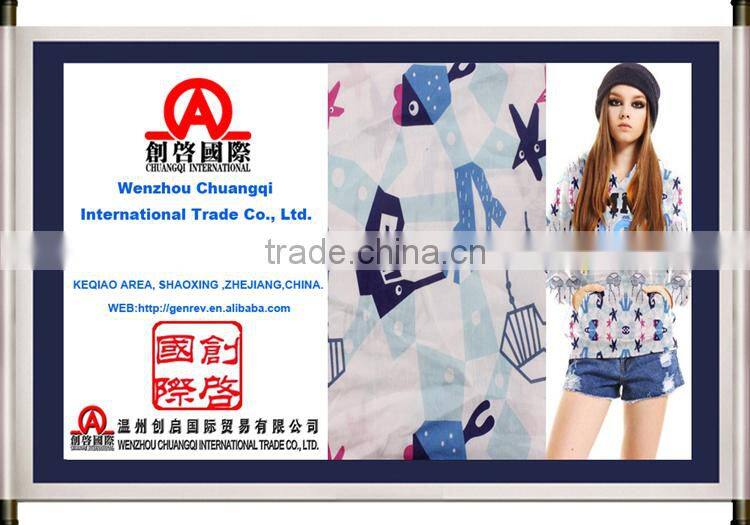 100% cotton fabric china factory production fashion design printing fabric for garments