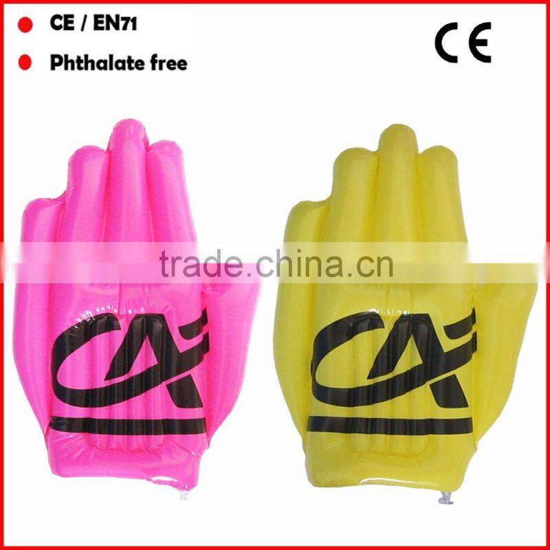 Advertising PVC inflatable cheering hand ,inflatable finger hand with custom logo Belgium inflatable hand for promotion