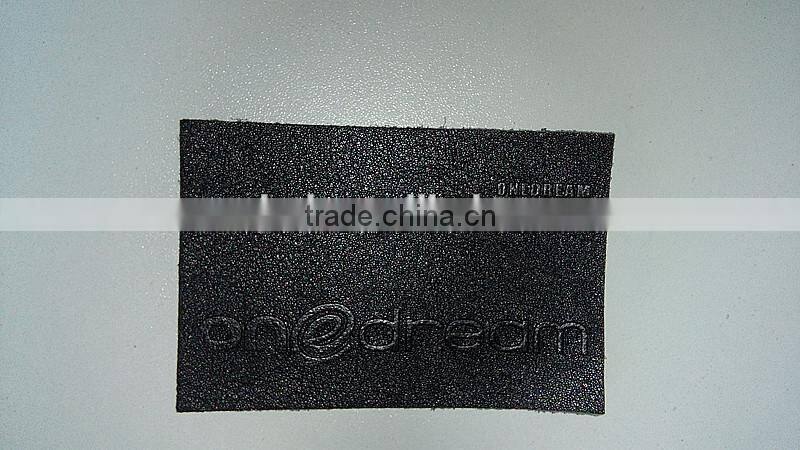 Black Genuine Leather Patch With Custom Brand Logo