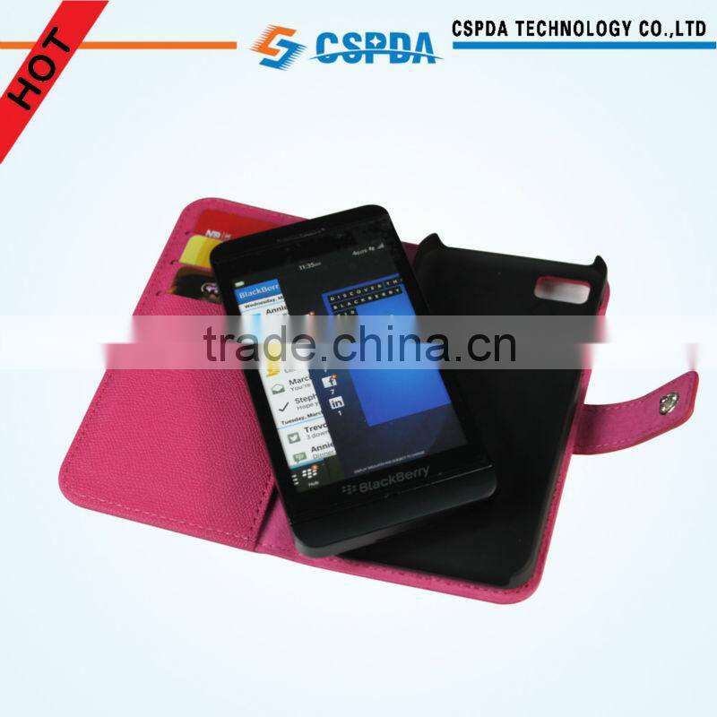 For Blackberry Z10 credit card slot flip wallet stand leather case