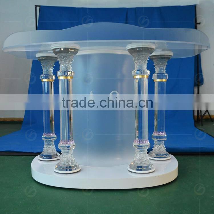 elegant design transparent acrylic church pulpit with custom logo