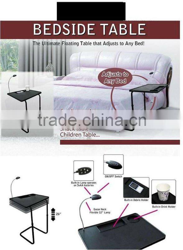 Bedside Table As Seen On TV,built in LED Lamp,Adjusts to any bed