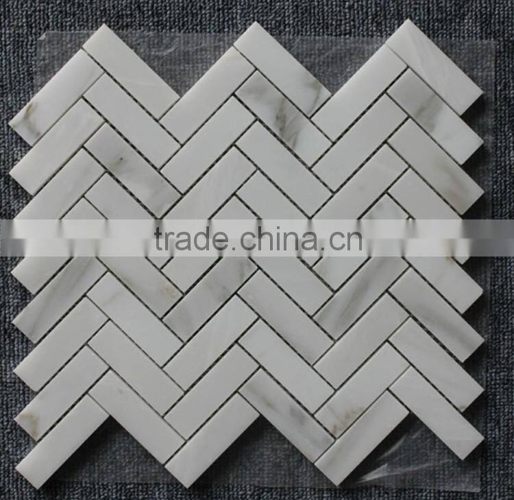 Surface polished processing mosaic type oriental white marble