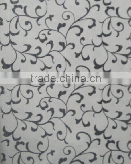 flocking on voile of sheer windows curtain fabric