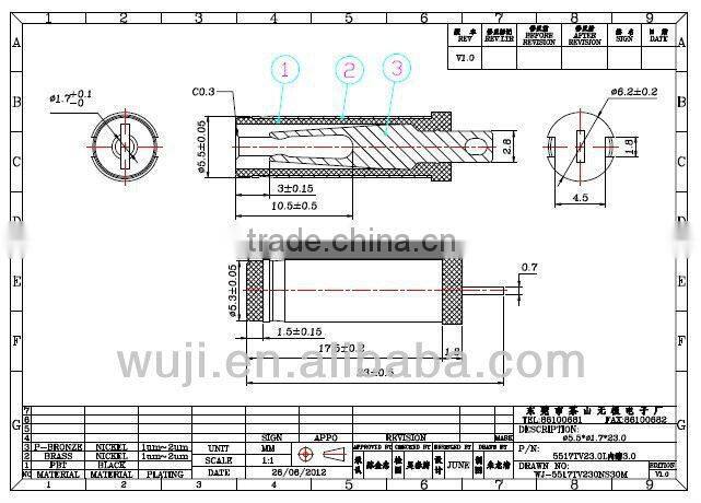 Orange color 5.5x1.7mm plug