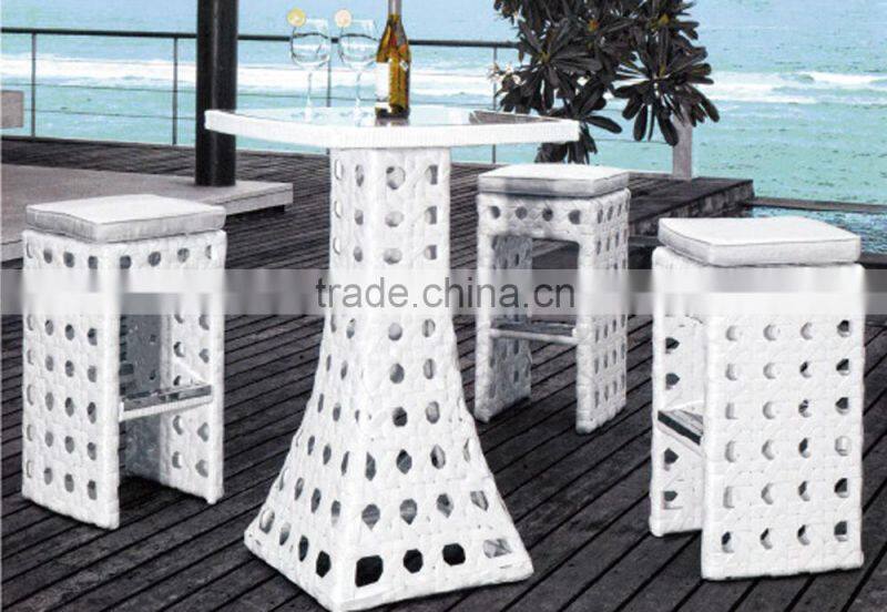 wicker bar table and chair set