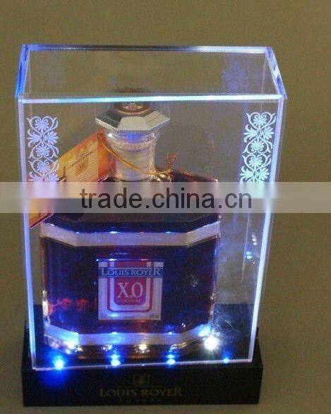 customize light up acrylic bottle wine display