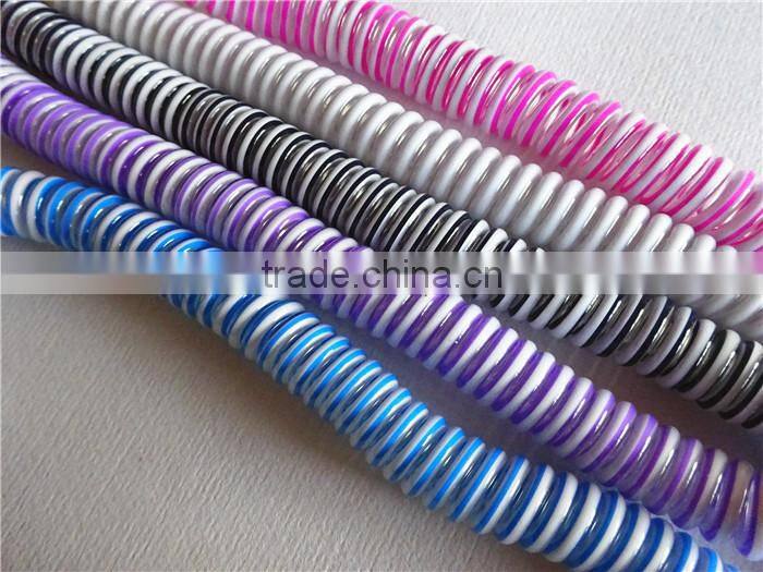 wholesale audio /DC3.5MM transparent spring cable with metal connector