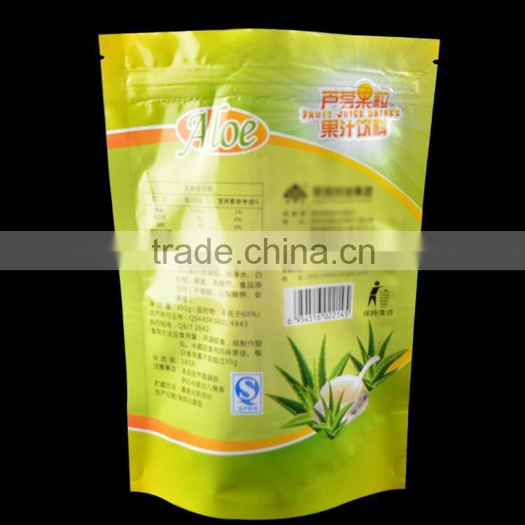 gravure printing food grade laminated pouches with zipper top