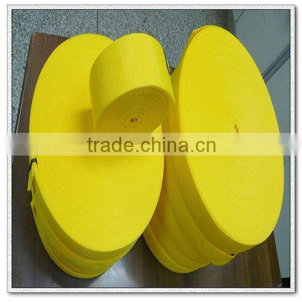 2 inch yellow pp webbing for luggages,50mm pp strap for bags