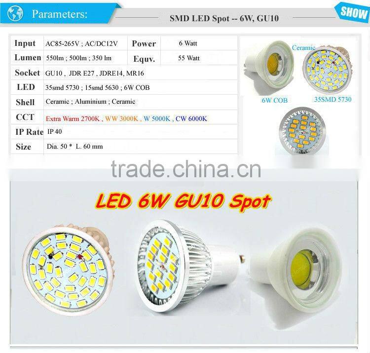 GU10 5630 SMD LED Spot Light Bulb 5W Ceramic Alu