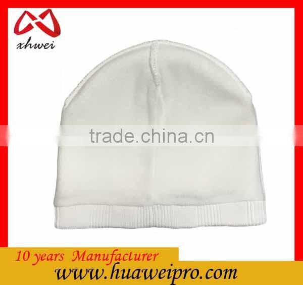 Custom Logo Winter Beanie Hat Womem Chunky Knit Warm 100% Cotton Beanie Cap