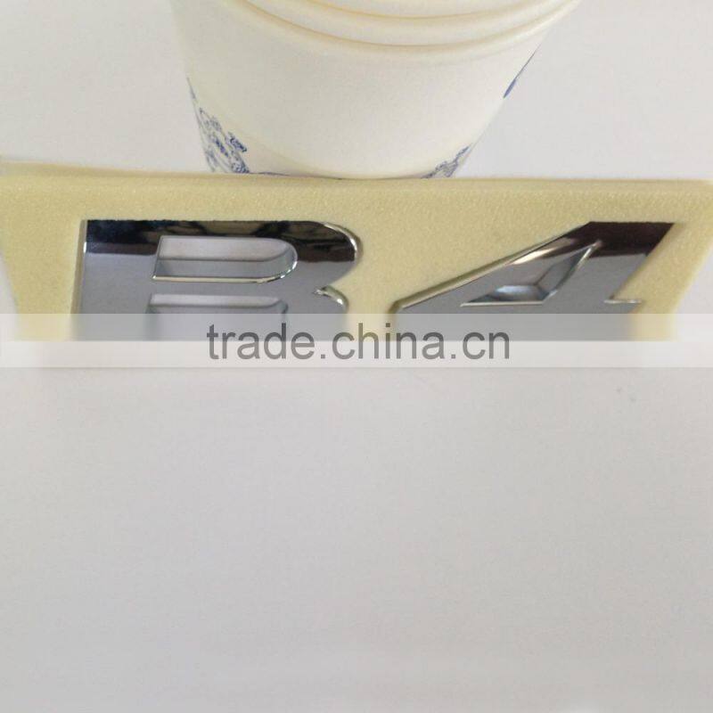 Decorative 3D outdoors shiny silver self-adhesive ABS plastic chrome letterings for cars