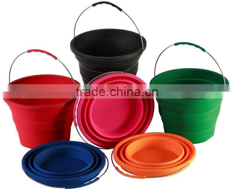 Silicone Collapsible Bucket Red