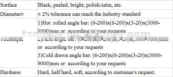 ASTM A276 AISI 304 Stainless Steel Angle Bar