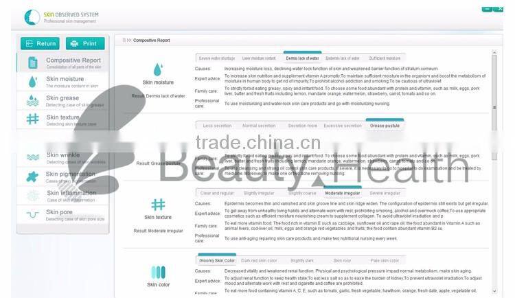 OEM new portable facial skin analyzer machine to check skin health