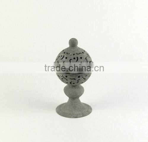 100109F- engraved metal candle lantern w/stand