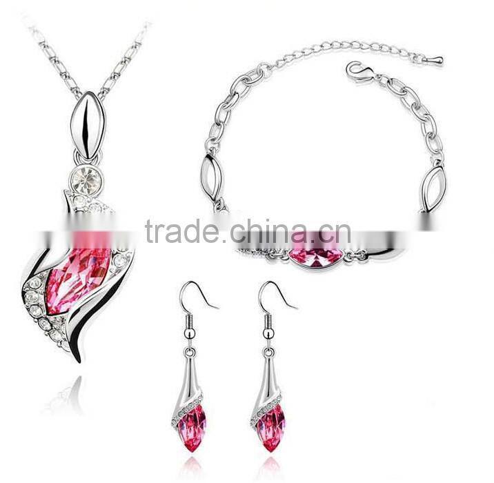 fashion Emerald pendant and ring wedding jewelry set