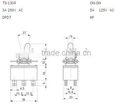 metal-clad on on toggle switch