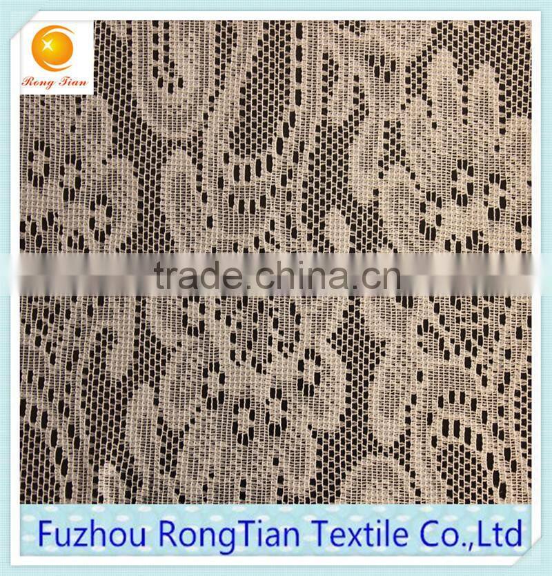Fashion cotton cord embroidery floral lace fabric for curtains