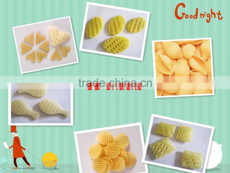 Shell spiral 3D snack food processing line, Stereoscopic triangle fish 3D snack food processing line