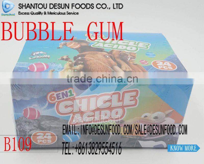 6PCS acido ball gum bubble(6 en 1 chicle acido)