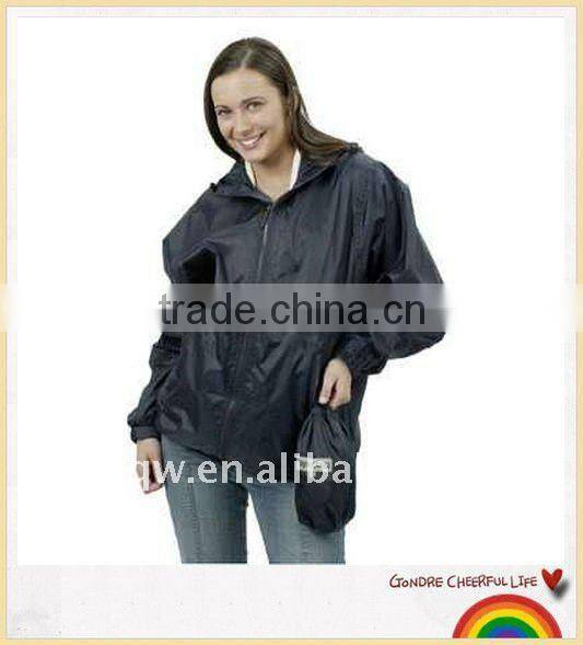 Hot polyester windbreaks plastic rain jacket