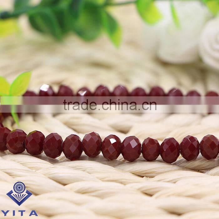 Green Series 4MM Jade Material flat rondelle 48 faceted rondelle loose crystal beads