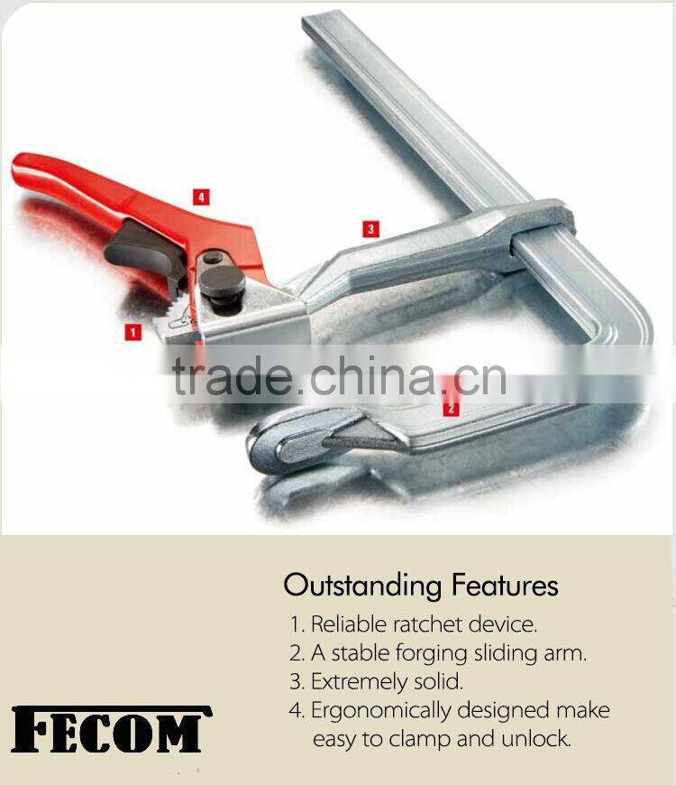 2015 Heavy duty ratchet F bar clamp steel carpentry clamp drop forged gear clamp