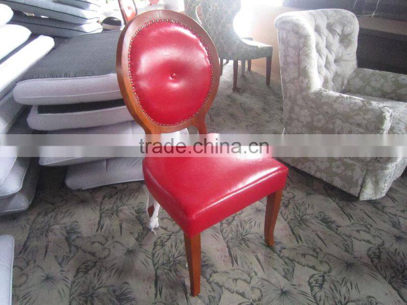 Glossy Leather Antique Dining Chair for Family