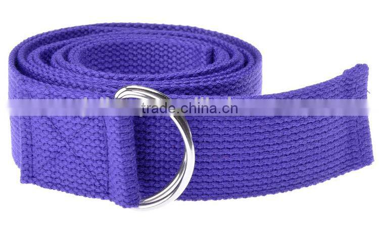 Cotton Yoga Accessories Pilates Stretch Strap with D-Ring