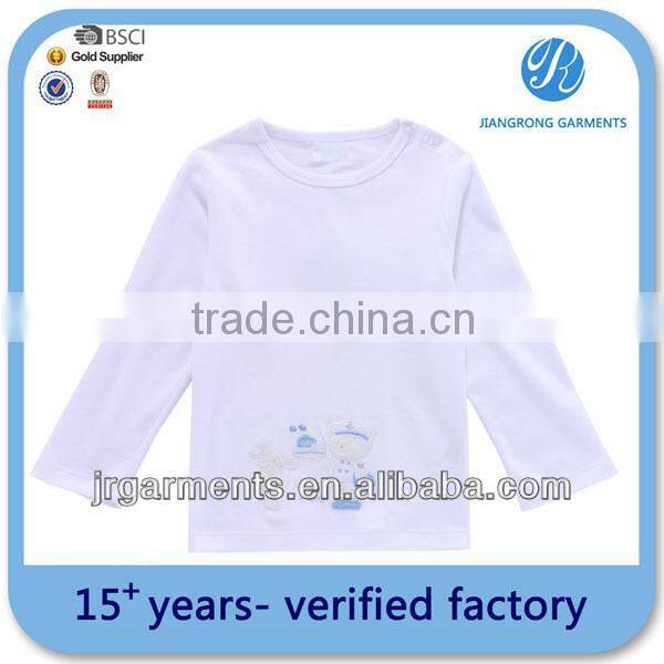 Manufacture Child's Breathable Blank Gray casual Girl's long sleeve t shirts