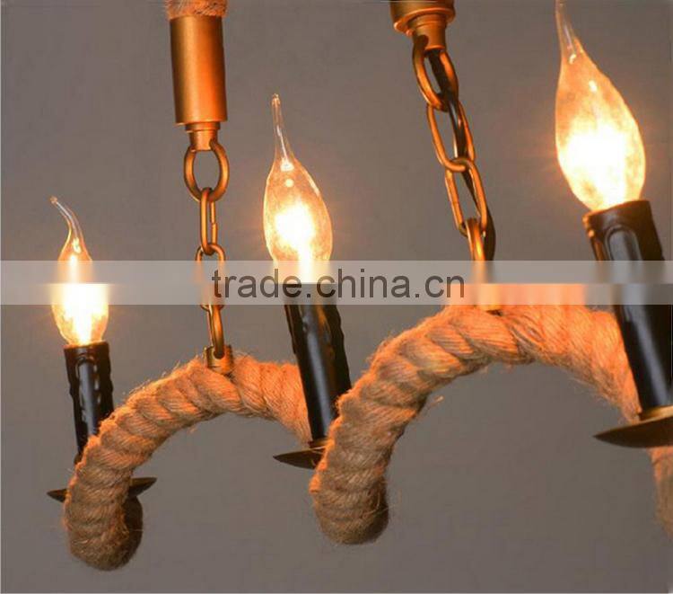 Hot Selling Hemp Ropes Pendant Lamps 240V E27 Led Light Exhibition Lamp