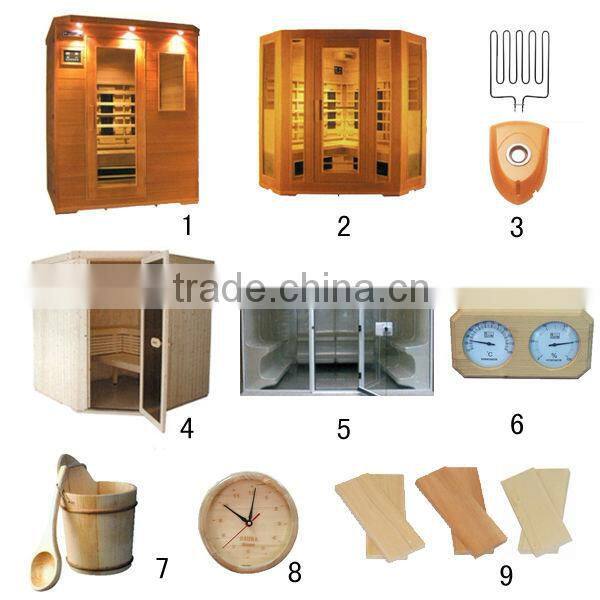Traditional dry steam steam wooden sauna room use sauna wooden clock
