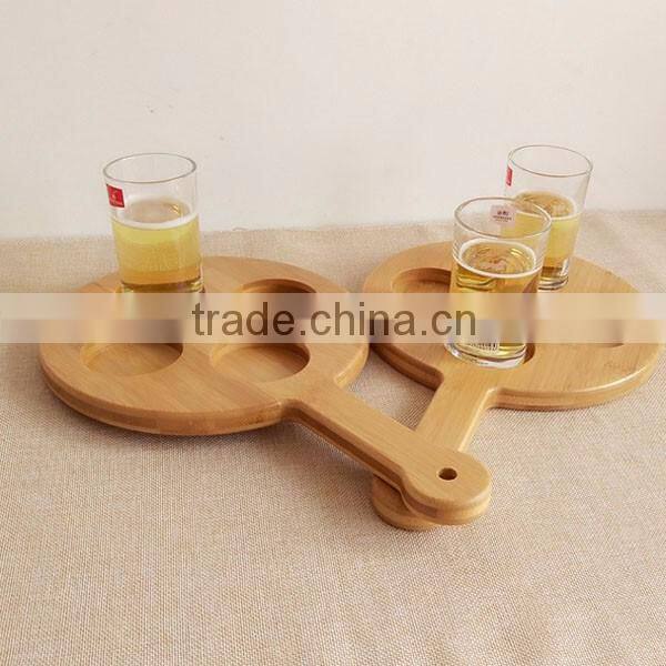 wholesale custom cheap unfinished wooden display beer tray wood serving tray set