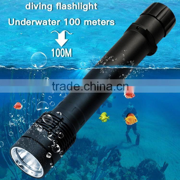 High Quality 1000 Lumen xm l2 Ip68 Professional Diving Flashlight for explore