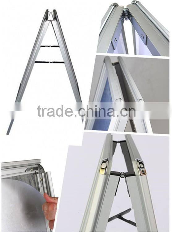 Fashion Design Picture Frame Stand Aluminum Frame Floor Display Stand