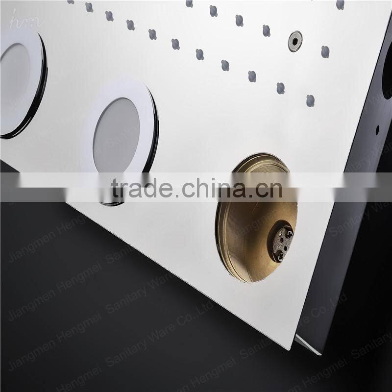 wholesale square concealed mounted thermostatic shower mixer rainfall shower head set with 6pcs big led light