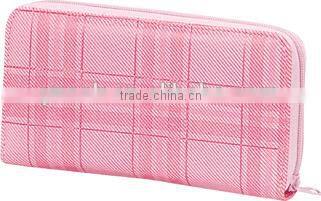 2015 Fashion pink stripe large wallet for shopping of girls