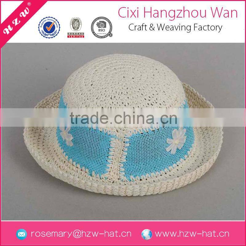 wholesale china merchandise fashion summer hat with lace and flower