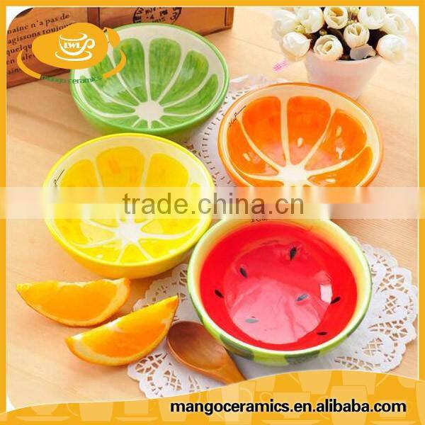 Creative colorful hand painted ceramic fruit bowl