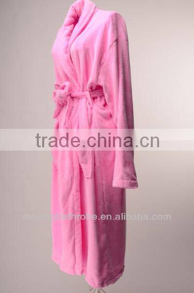 ladies pink velvet hotel long winter bathrobe