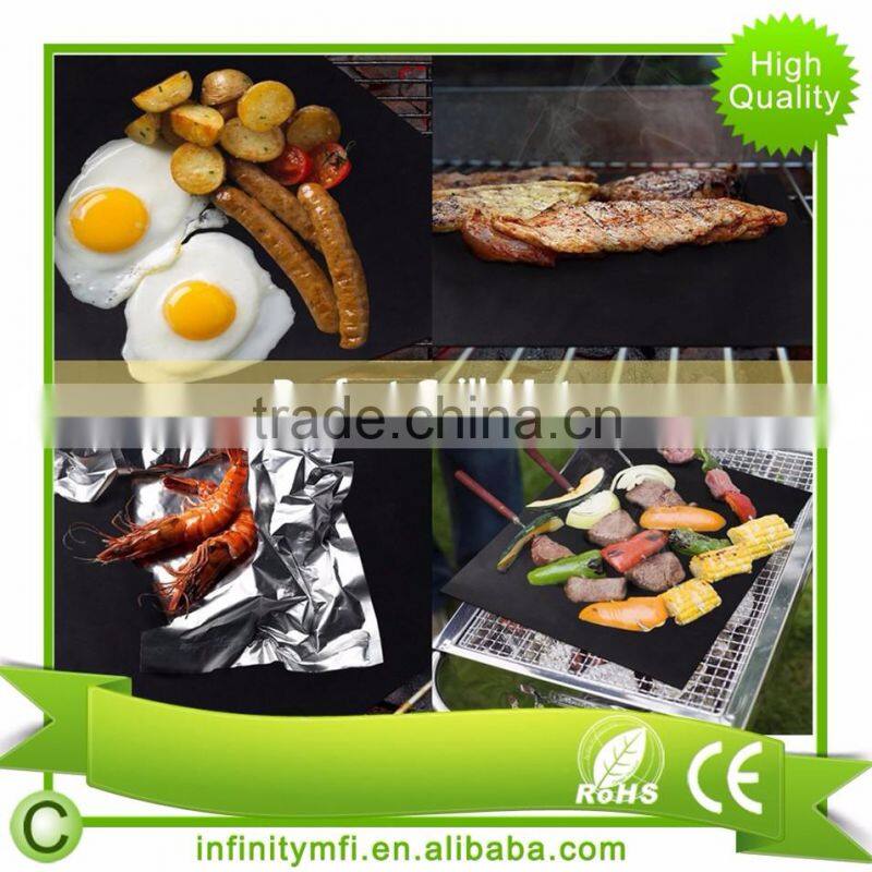 High Quality IN521 Mat BBQ Grill Mat Nonstick Oven Liner BBQ Grill Mat For Electric, Gas And Toaster Oven Teflon Cook Sheet
