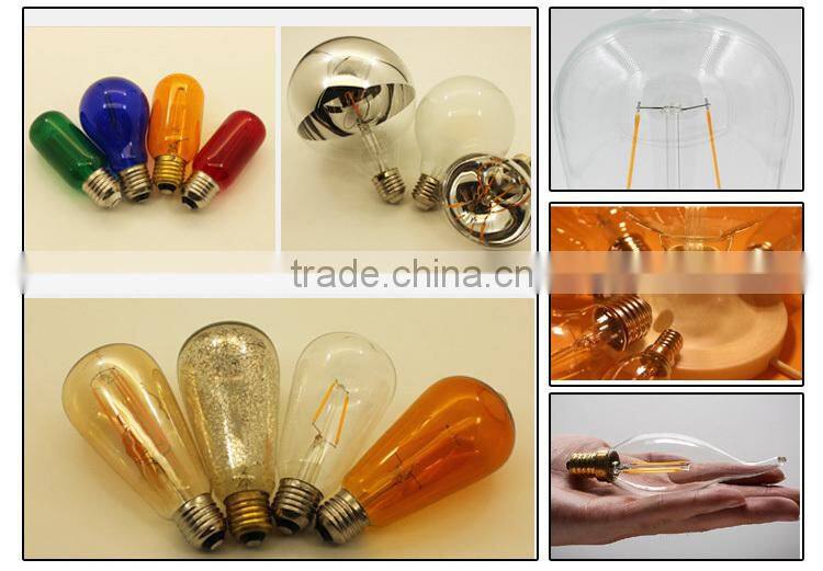 Edison globe glass LED Edison Globes 2W Equal to 25w 220v 110v Bulb
